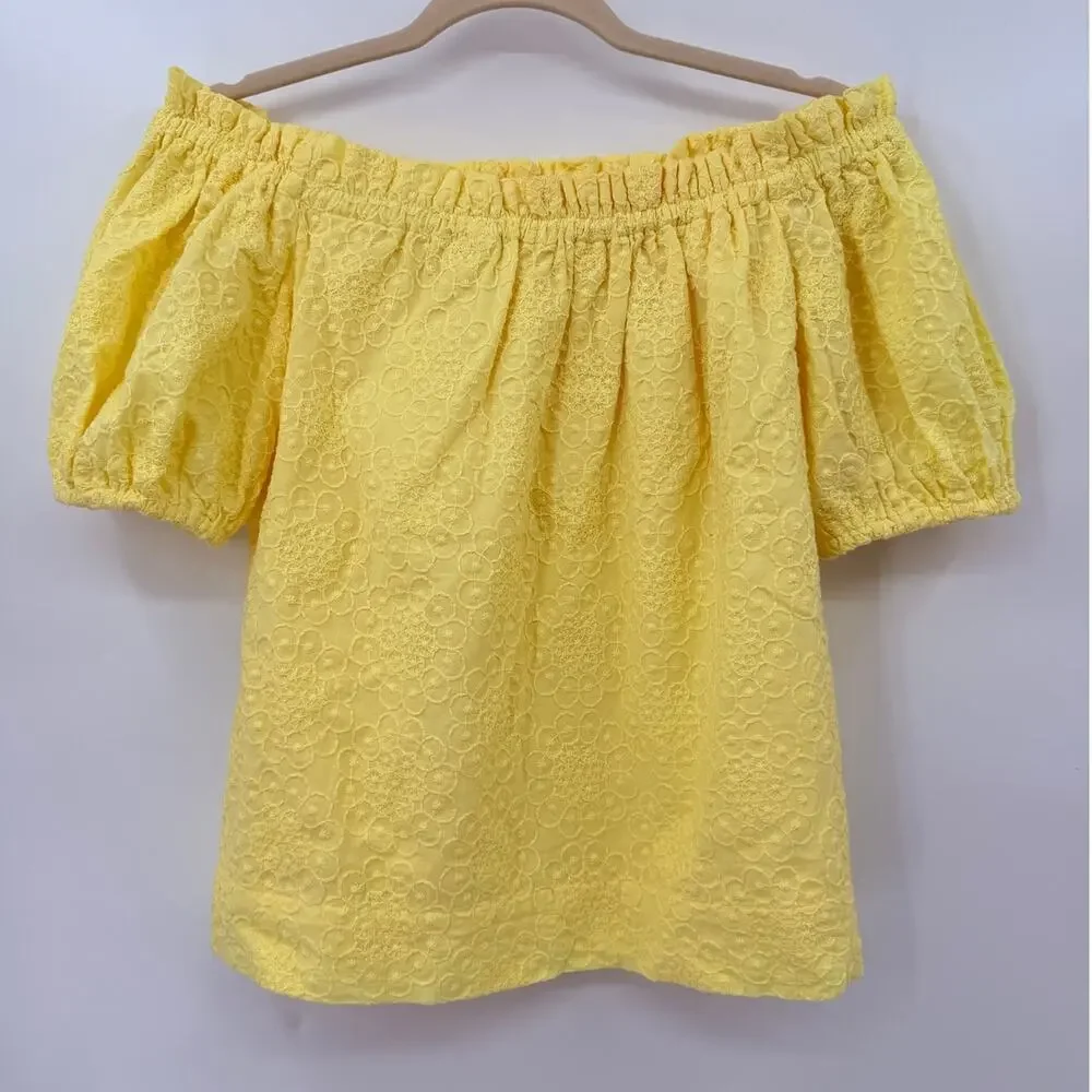 Lilly Pulitzer Katara Off-the-Shoulder Top in Yellow size XS